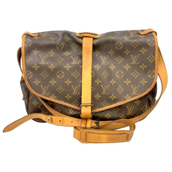 330301F V Louis Vuitton Shoulder Bag Saumur 35 Brown Monogram - Picture 1 of 14